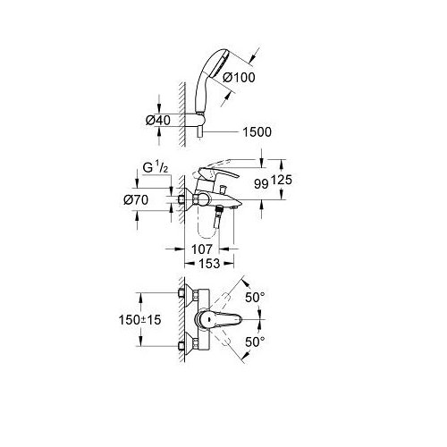 Grohe 33592001 Eurostyle Bath Tap Fitting