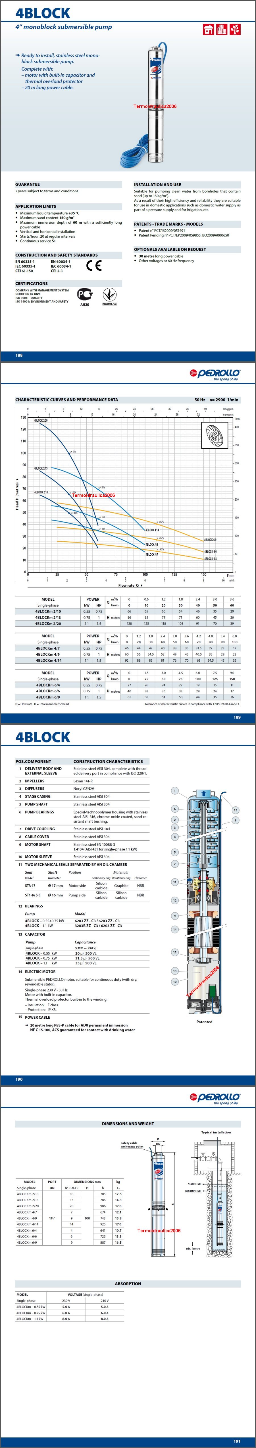 Data Sheet Pedrollo 4BLOCK