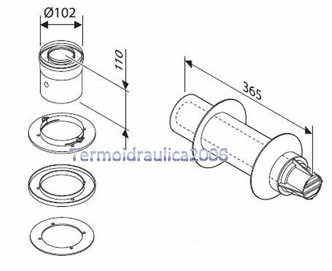 AZB368 Adattatore e Terminale Partenza Verticale 60//100 mm Junkers 7736995083